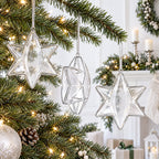 Set of 3 Clear Plastic Hexagon Ornaments 4 Inches