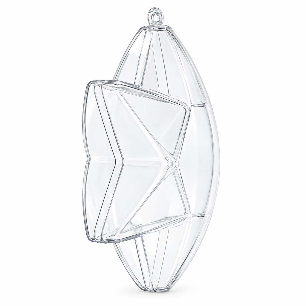 Set of 3 Clear Plastic Hexagon Ornaments 4 Inches