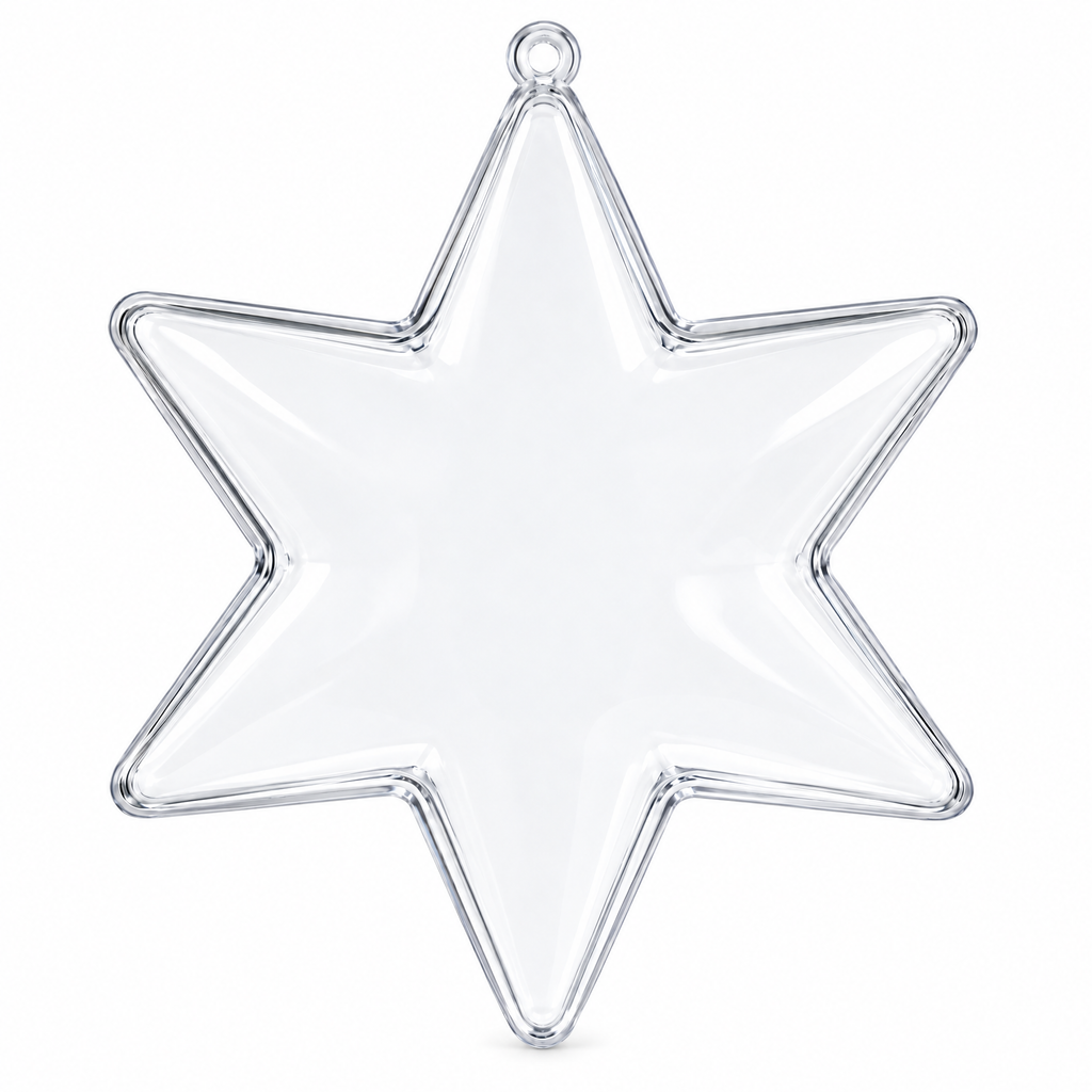 Set of 3 Clear Plastic Hexagon Ornaments 4 Inches