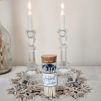Shabbat Shalom Decorative Glass Match Jar by Salt Sparkle Shalom
