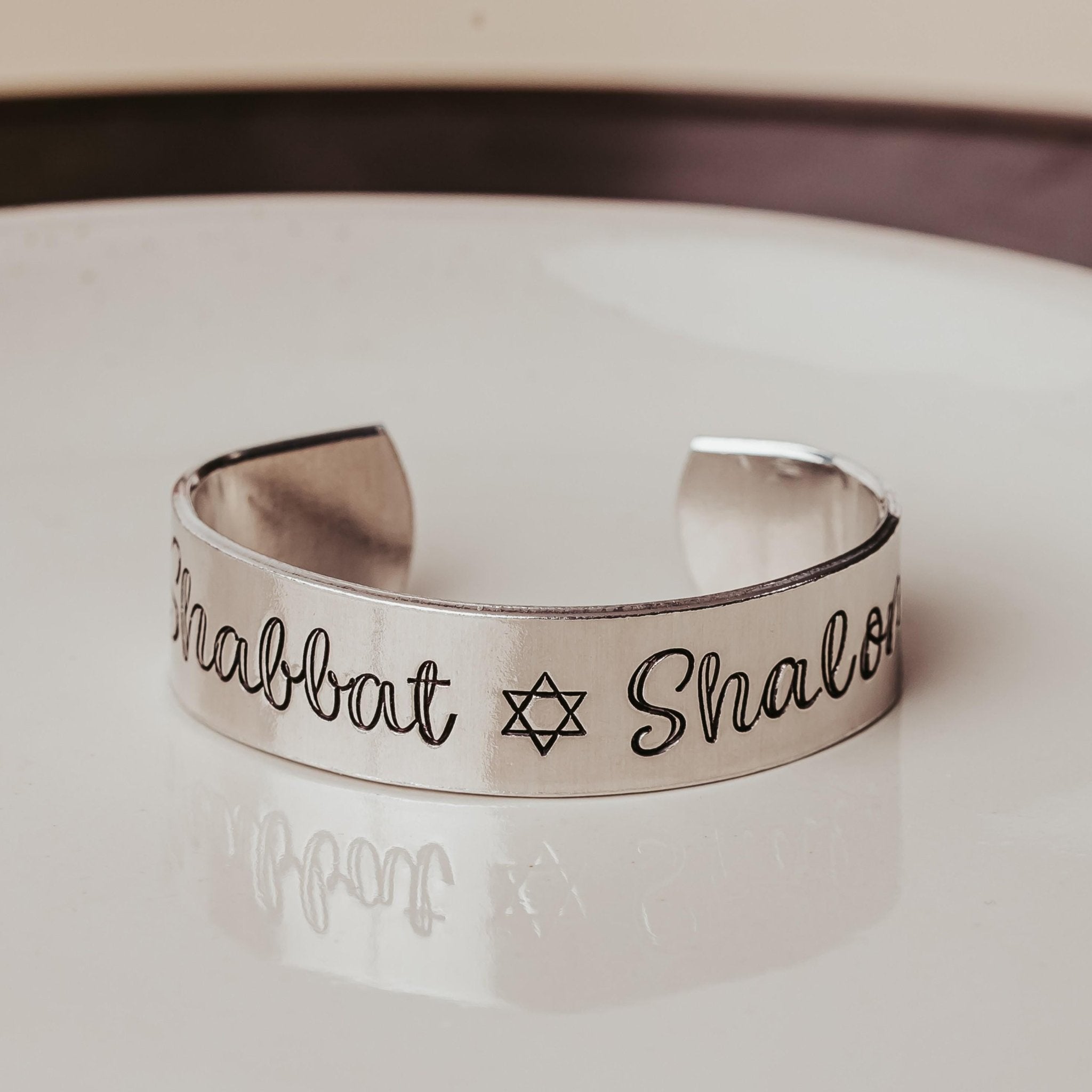 Shabbat Shalom Handcrafted Silver Napkin Rings