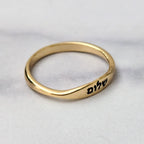 Shalom Dainty Gold Plated or Sterling Silver Band Ring by Salt Sparkle Shalom
