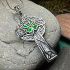 Shamrock Fields Irish Celtic Cross Necklace in Sterling Silver Pendant La Vie Bien Shamrock Fields Irish Celtic Cross Necklace in Sterling Silver