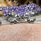 Shamrock Marcasite Earrings Post Earrings La Vie Bien Shamrock Marcasite Earrings