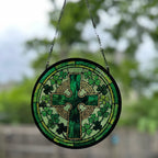 Shamrock Wreath Celtic Cross Suncatcher Gifts La Vie Bien Shamrock Wreath Celtic Cross Suncatcher