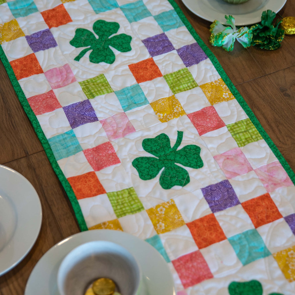 Shamrocks Rainbow Table Runner Precut Quilt Kit Quilt Kit La Vie Bien Shamrocks Rainbow Table Runner Precut Quilt Kit