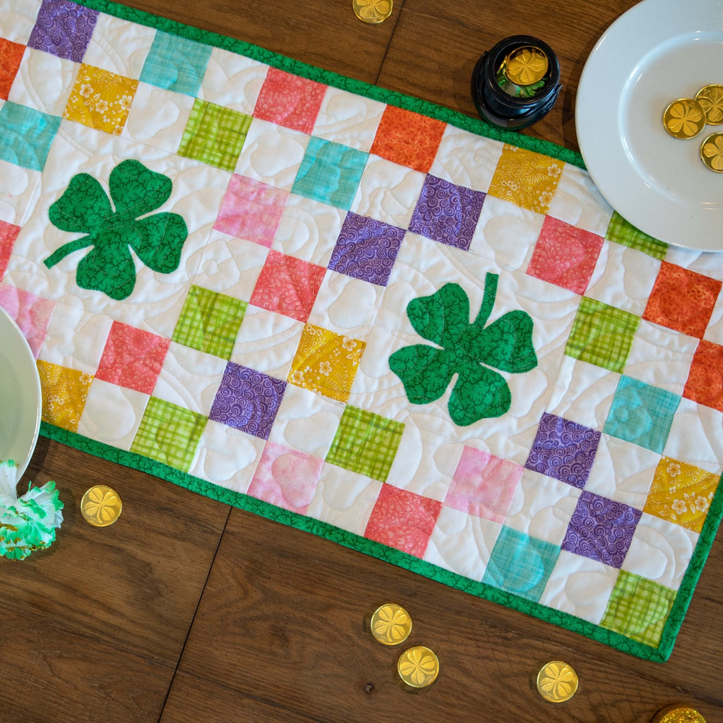 Shamrocks Rainbow Table Runner Precut Quilt Kit Quilt Kit La Vie Bien Shamrocks Rainbow Table Runner Precut Quilt Kit