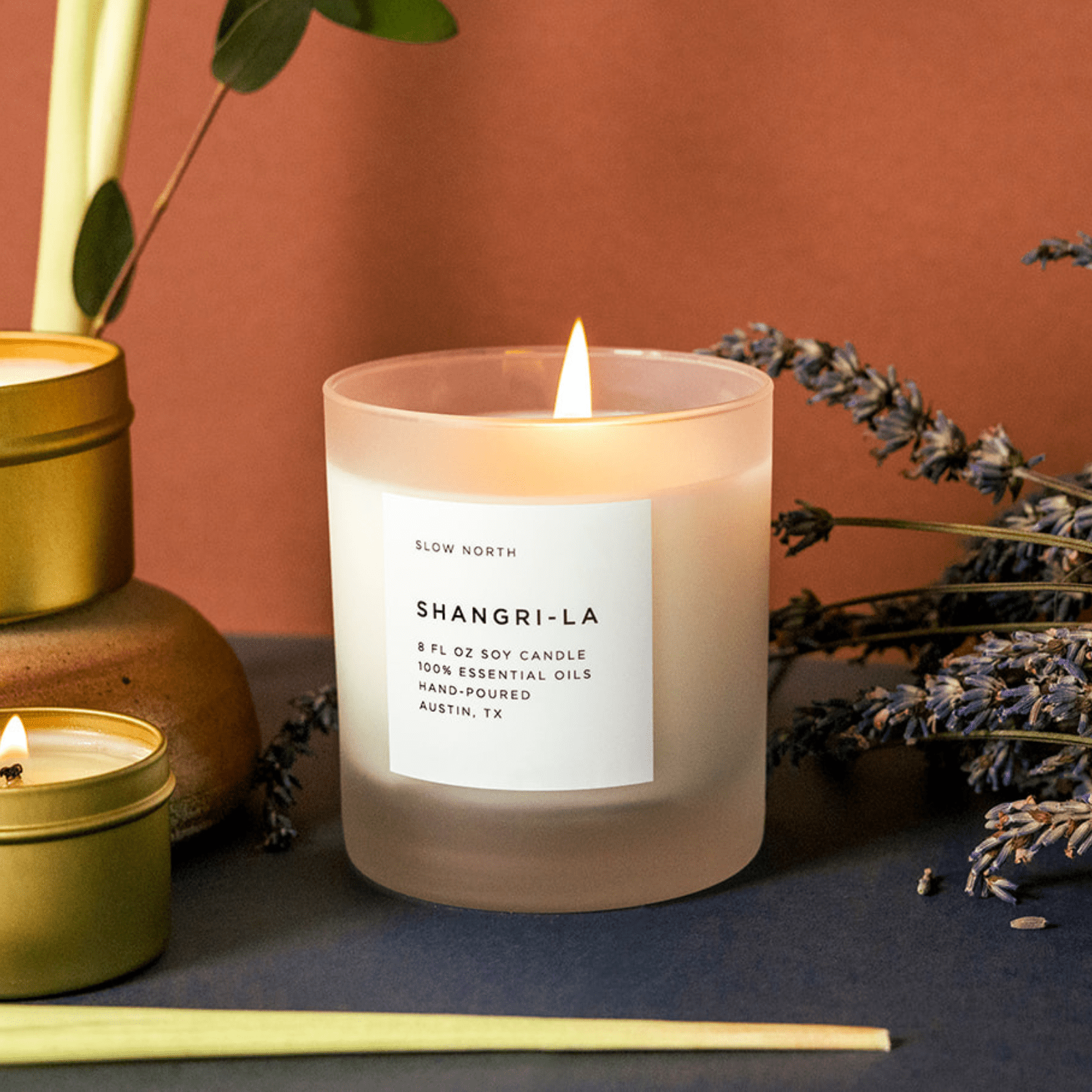 Shangri - La - Signature Candle (Eucalyptus + Lavender + Lemongrass) Frosted Candles La Vie Bien Shangri - La - Signature Candle (Eucalyptus + Lavender + Lemongrass)