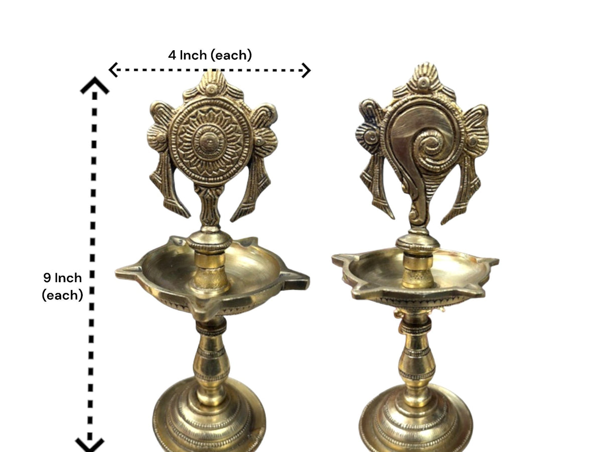 Shankh & Chakra Samai Diyas & Samai La Vie Bien Shankh & Chakra Samai