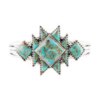 Sharp Blue Turquoise and Sterling Silver Cuff Bracelet by Barse Jewelry