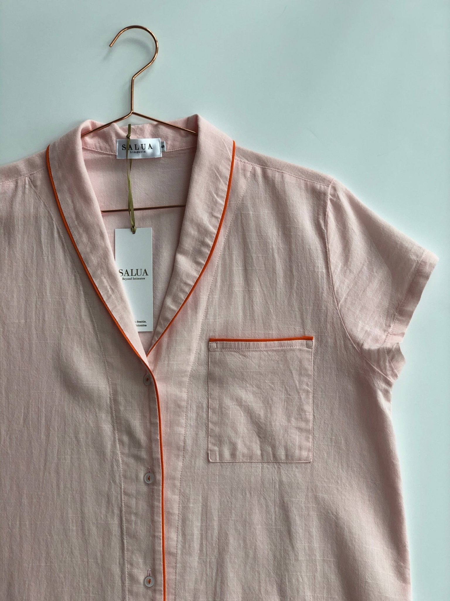 Shawl Collar Boyfriend Shirt PAJAMAS La Vie Bien Shawl Collar Boyfriend Shirt
