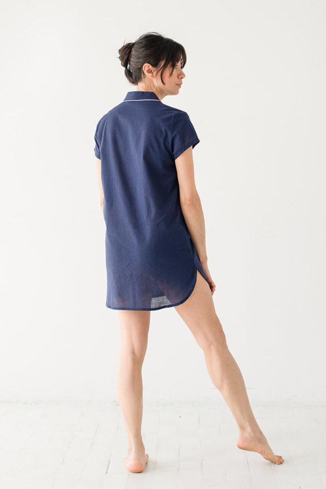 Shawl Collar Boyfriend Shirt PAJAMAS La Vie Bien Shawl Collar Boyfriend Shirt