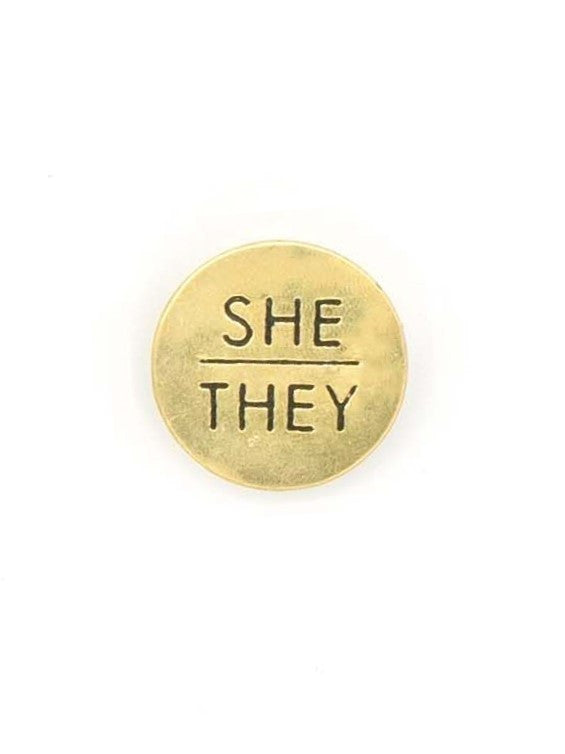 Pronoun Pins - Brass