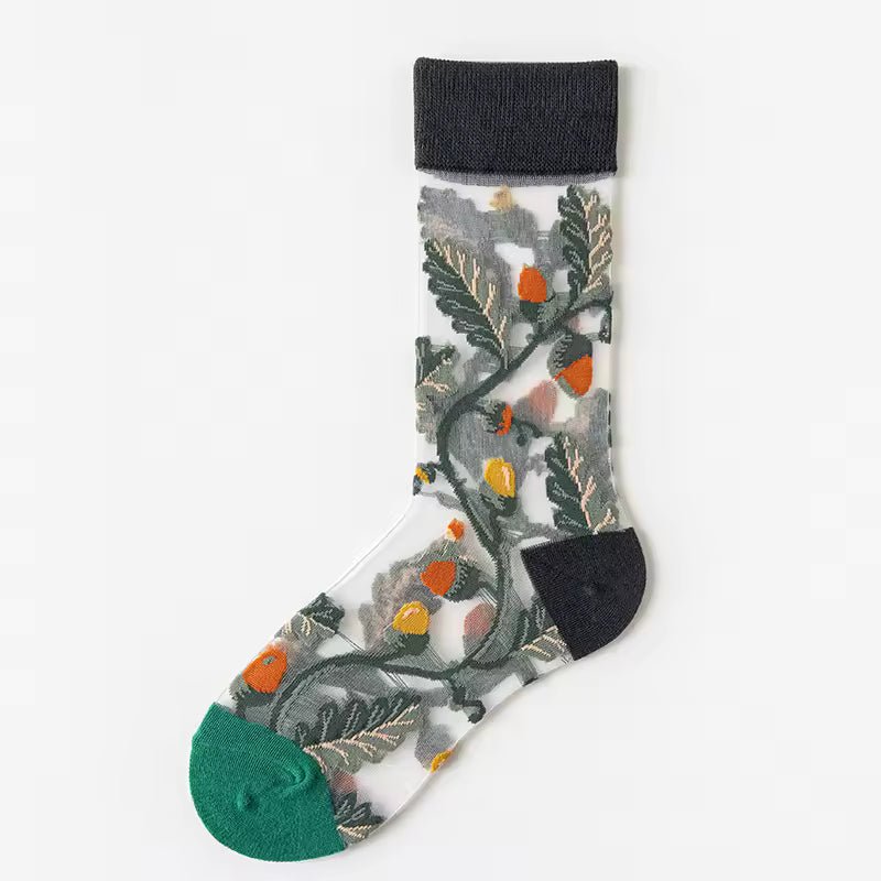 Sheer Plant Lover Socks in 5 Nature-Inspired Styles [Fits Size 5-9] Women's Socks La Vie Bien Sheer Plant Lover Socks in 5 Nature-Inspired Styles [Fits Size 5-9]