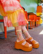 Sheer Rosettes Crew Sock by Sock Candy