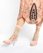 Sheer Rosettes Crew Sock by Sock Candy