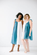 Sheer Tie Strap Babydoll in Silk Cotton Blend BABY DOLL La Vie Bien Sheer Tie Strap Babydoll in Silk Cotton Blend