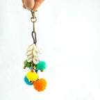 Shell Pompom Lobster Clasp Key Chain / Zipper Pull - Thailand Zipper Pulls La Vie Bien Shell Pompom Lobster Clasp Key Chain / Zipper Pull - Thailand