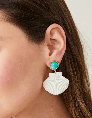 Shellie Earrings Amazonite La Vie Bien Shellie Earrings Amazonite