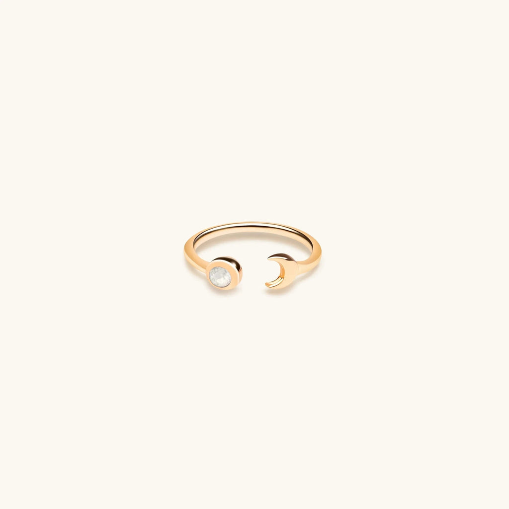 Shift in Consciousness - Moonstone Gold Moon Ring