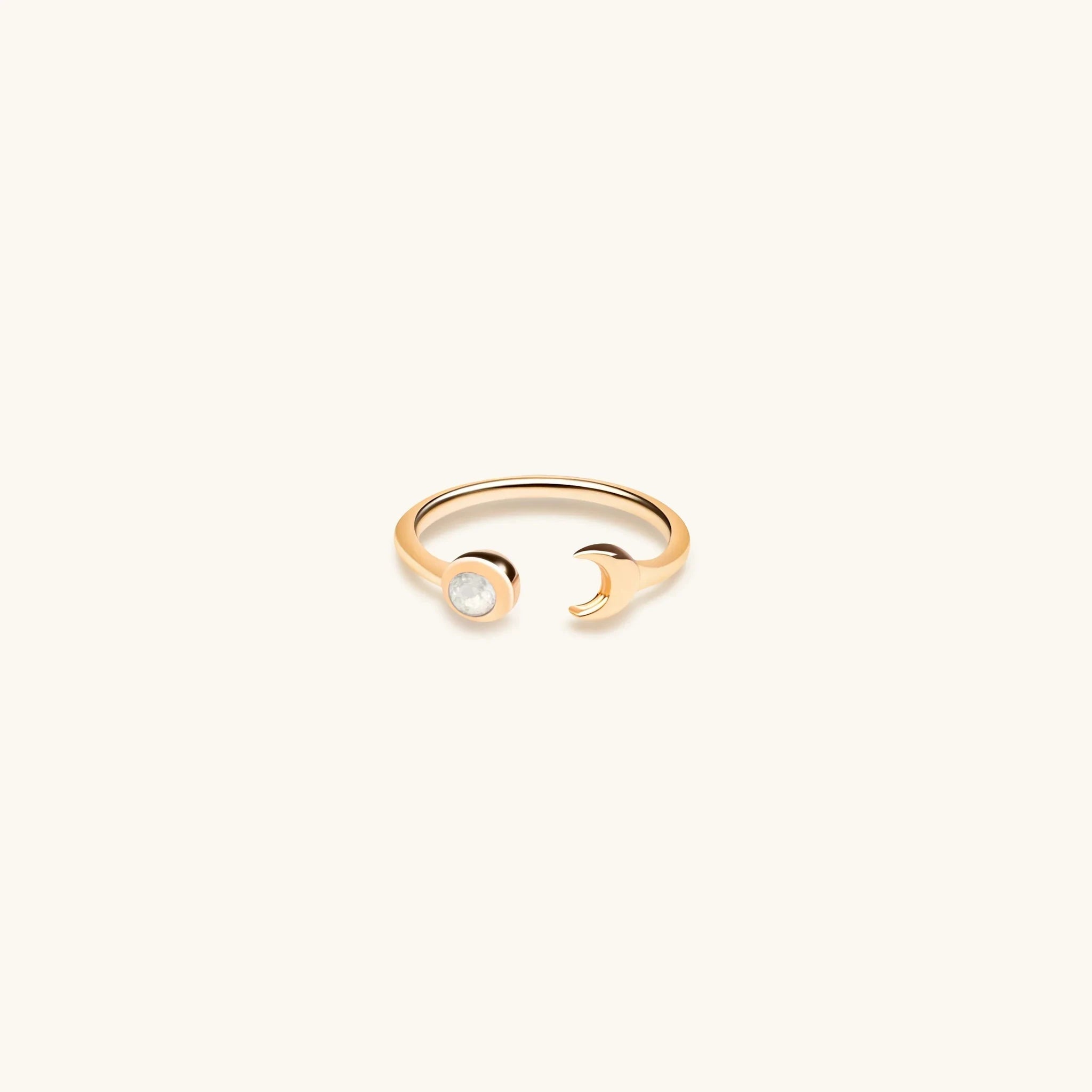 Shift in Consciousness - Moonstone Gold Moon Ring