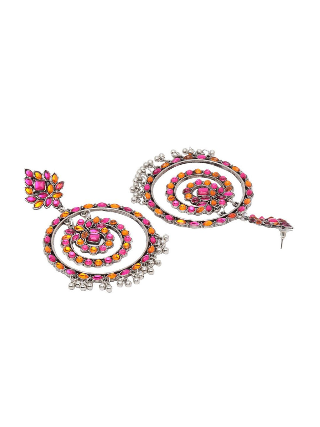 Shining Diva Multicoloured Oxidised Contemporary Drop Earrings Shining Diva La Vie Bien Shining Diva Multicoloured Oxidised Contemporary Drop Earrings