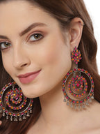 Shining Diva Multicoloured Oxidised Contemporary Drop Earrings Shining Diva La Vie Bien Shining Diva Multicoloured Oxidised Contemporary Drop Earrings
