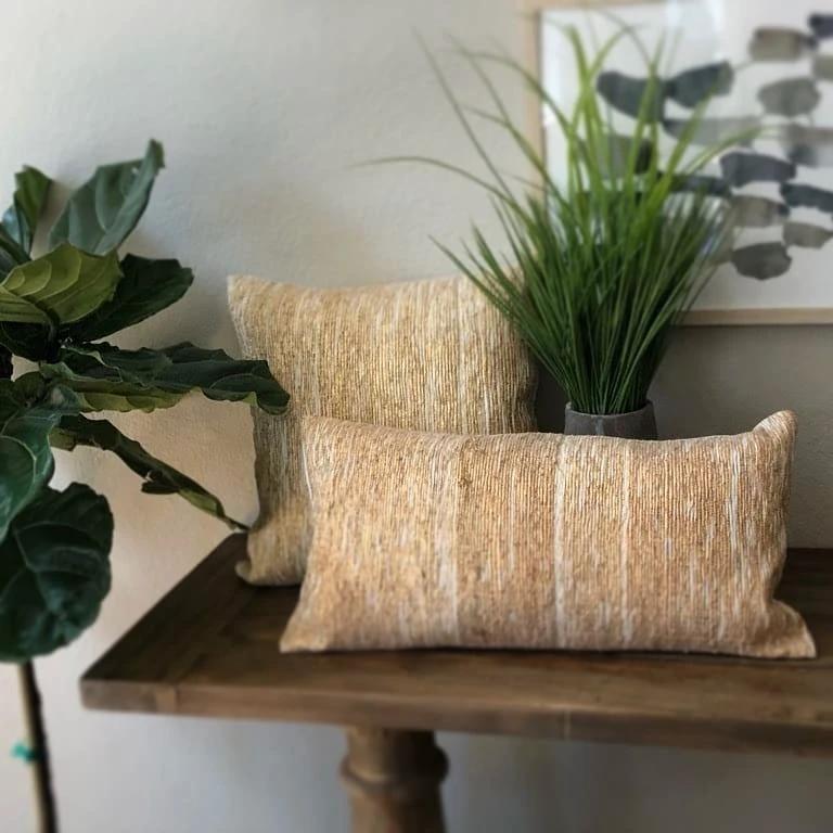 Shiny Gold Pillow Cover - Lumbar by Dekko Trading