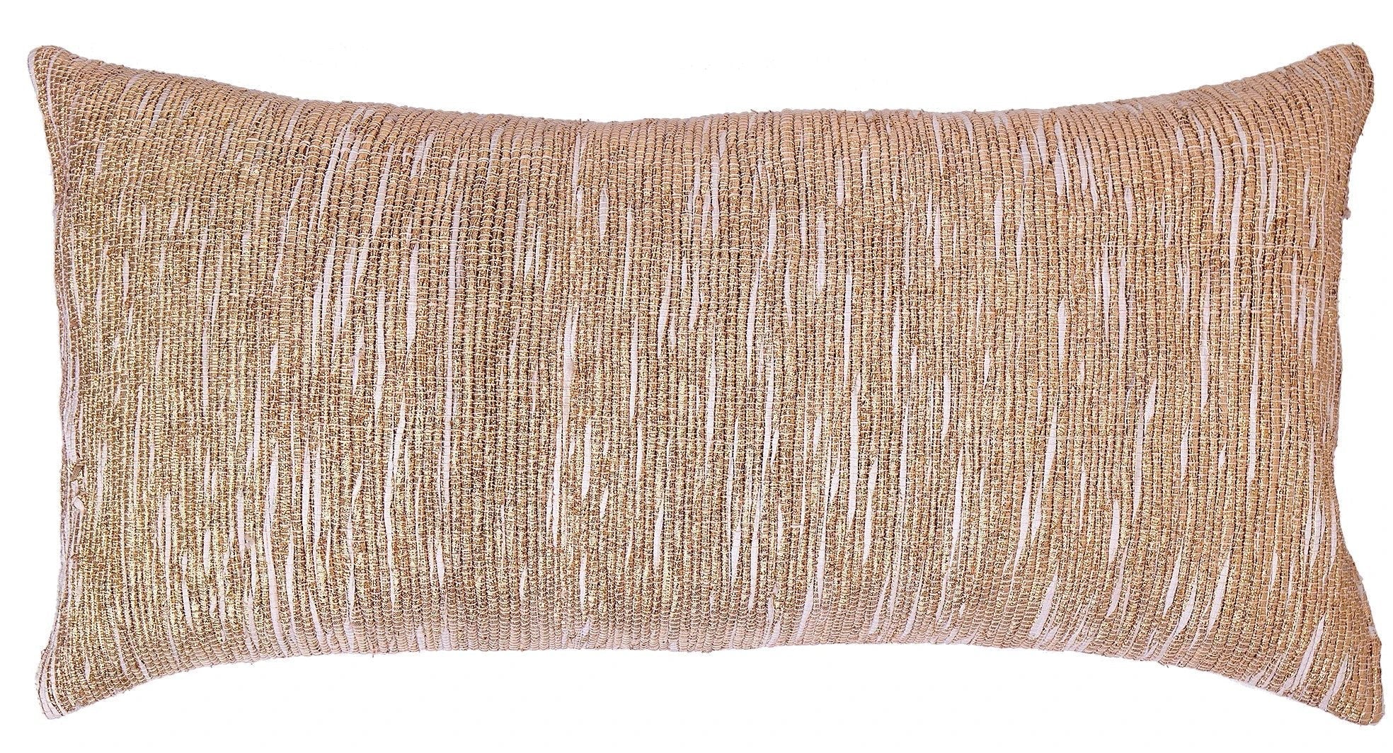 Shiny Gold Pillow Cover - Lumbar by Dekko Trading