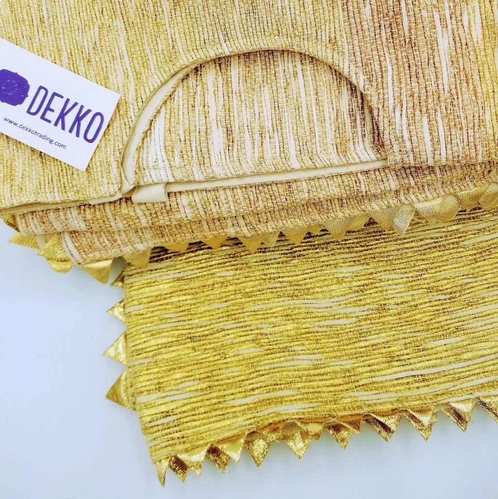 Shiny Gold Upcycled Sari Tree Skirt by Dekko Trading