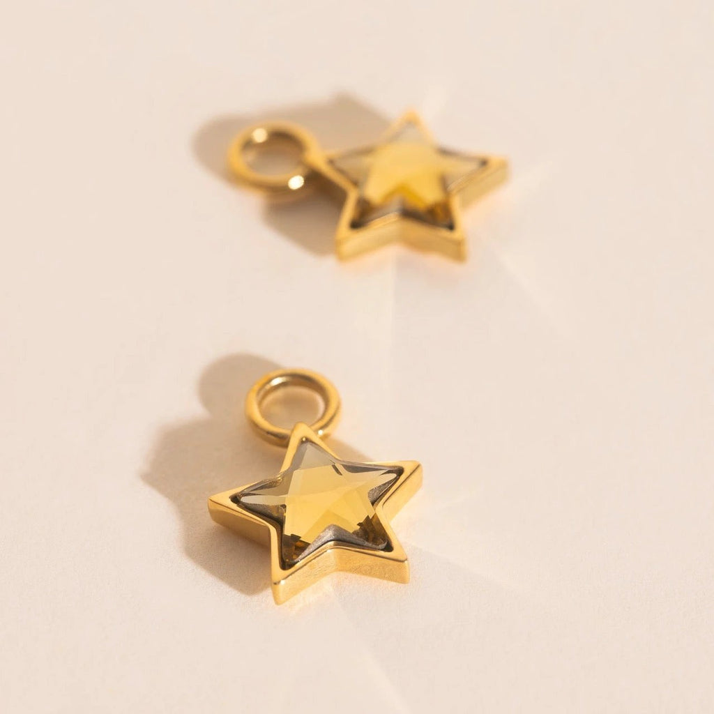 Shiny Star Huggie Hoop Charms by Oh Clementine