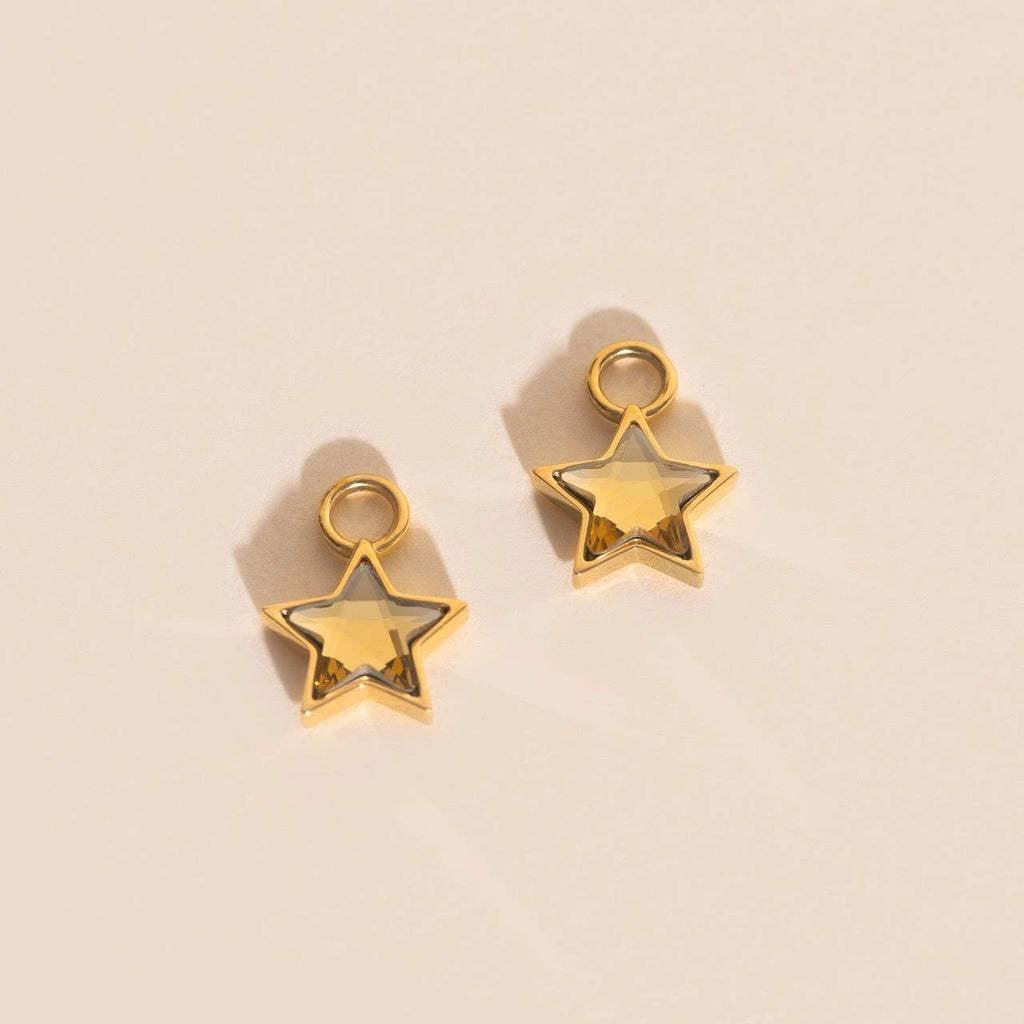 Shiny Star Huggie Hoop Charms by Oh Clementine