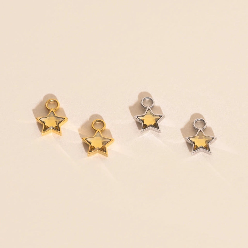 Shiny Star Huggie Hoop Charms by Oh Clementine
