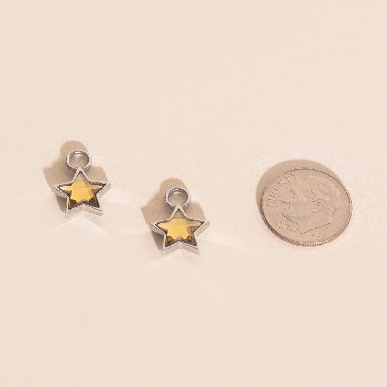 Shiny Star Huggie Hoop Charms by Oh Clementine