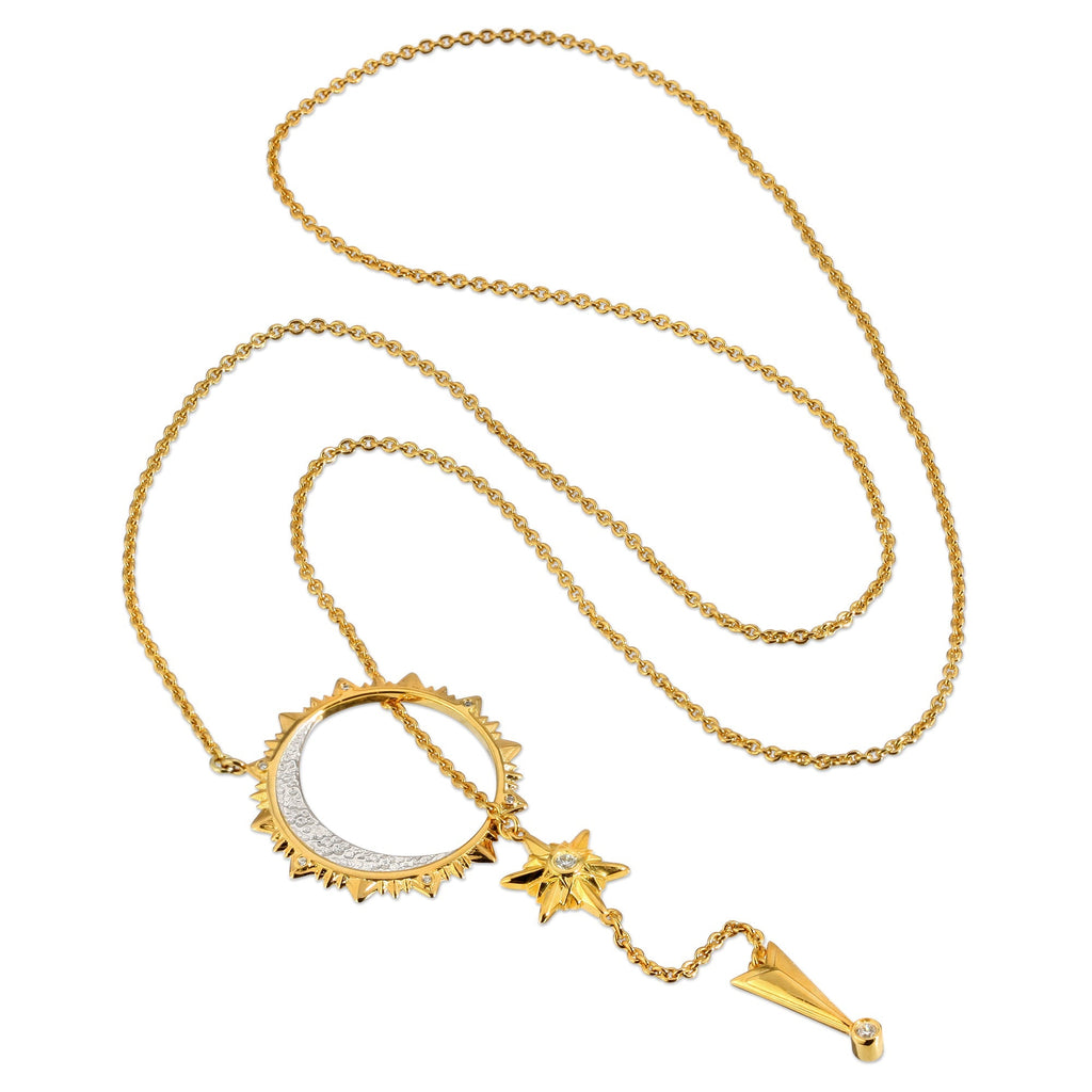 Shiny Stars: Sun, Moon & Stars Necklace Necklaces La Vie Bien Shiny Stars: Sun, Moon & Stars Necklace