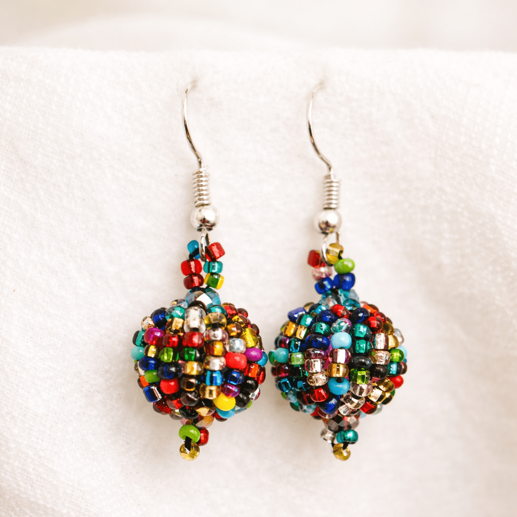 Shiva Seed Bead Earrings - Guatemala Jewelry La Vie Bien Shiva Seed Bead Earrings - Guatemala