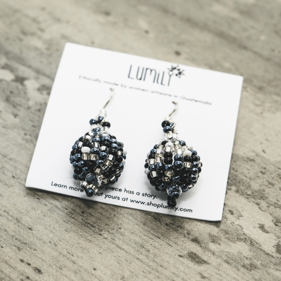 Shiva Seed Bead Earrings - Guatemala Jewelry La Vie Bien Shiva Seed Bead Earrings - Guatemala