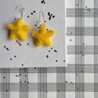 Shooting Star Felted Earrings by honeyloomdesigns