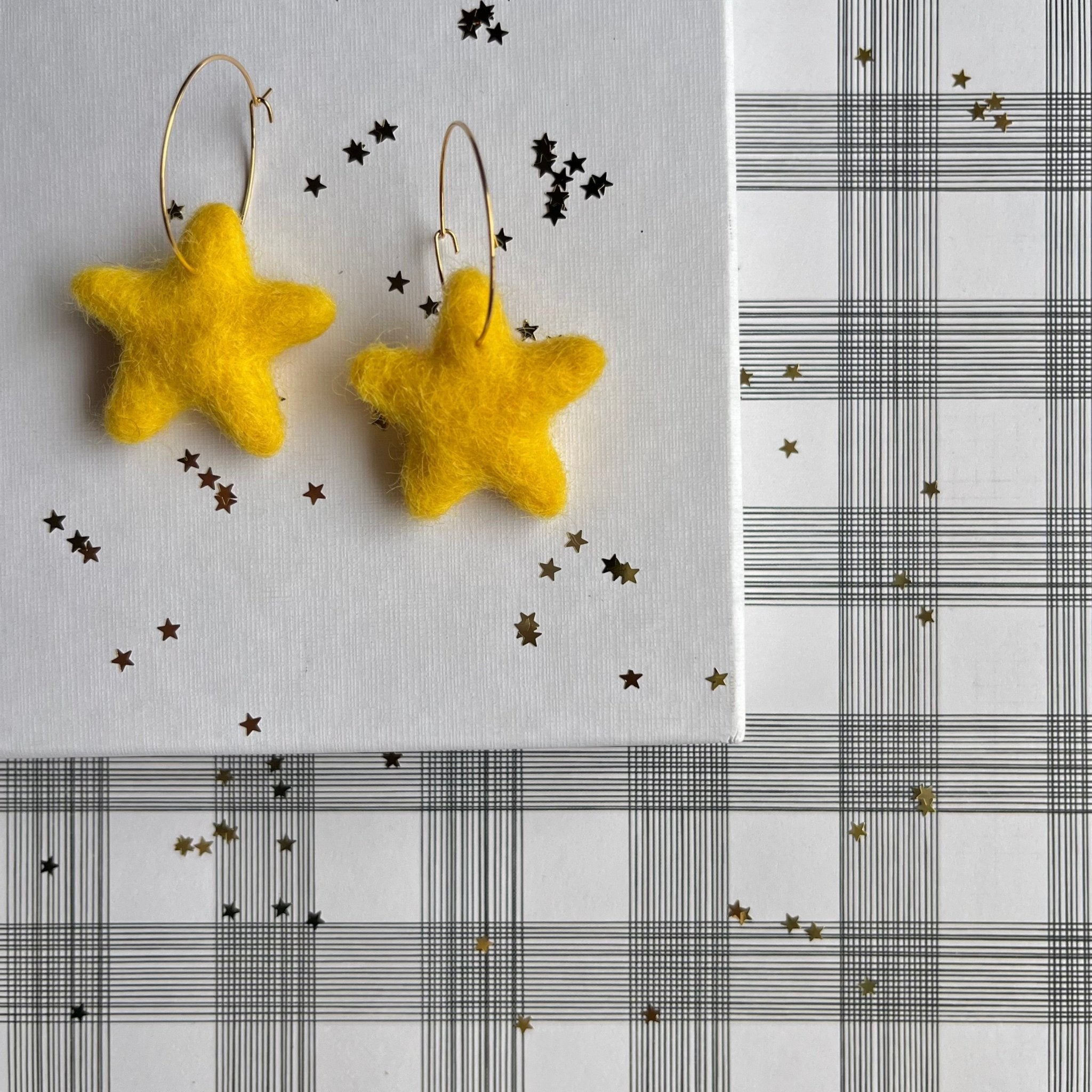Shooting Star Felted Earrings