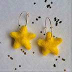 Shooting Star Felted Earrings by honeyloomdesigns