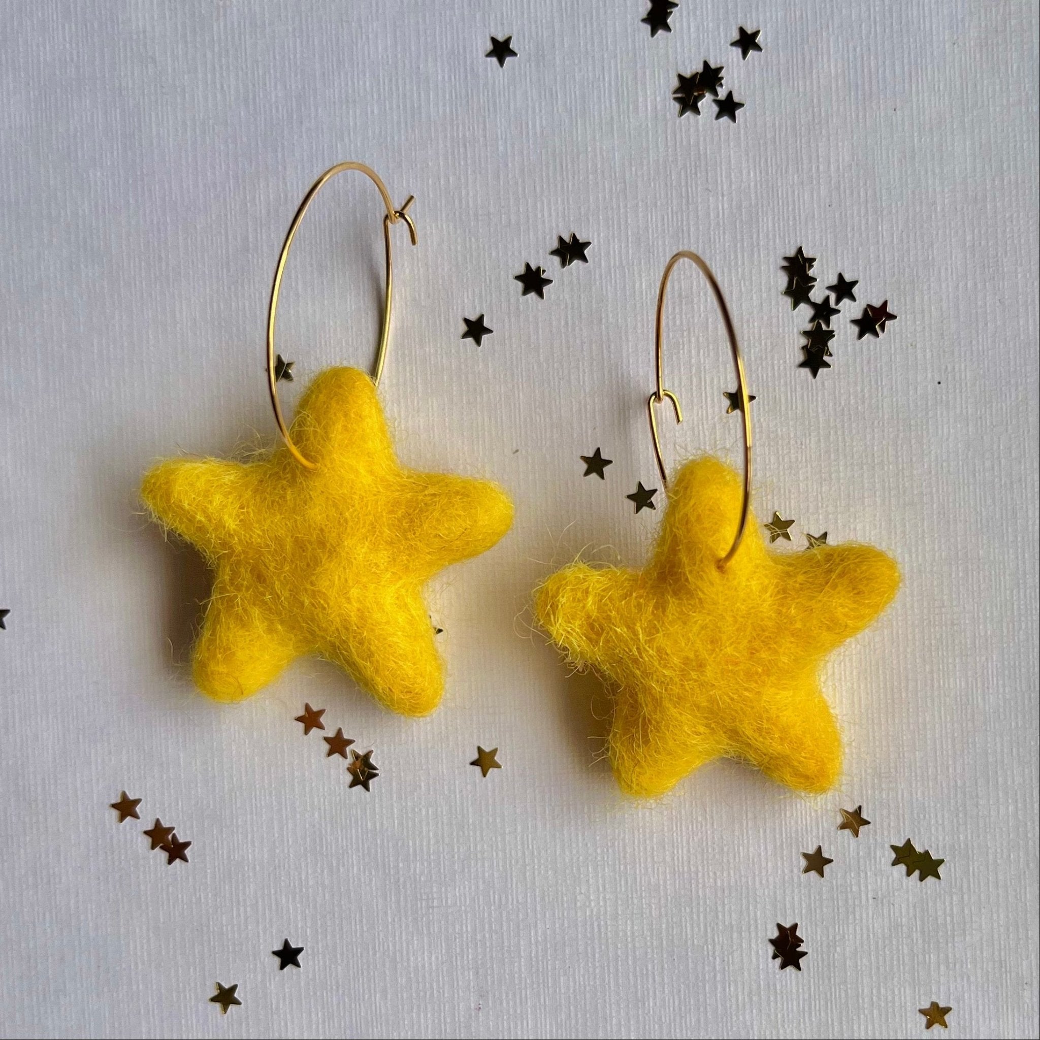 Shooting Star Felted Earrings