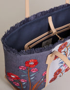Shopper Tote - Oyster Factory Floral Sprigs Purses & Bags La Vie Bien Shopper Tote - Oyster Factory Floral Sprigs