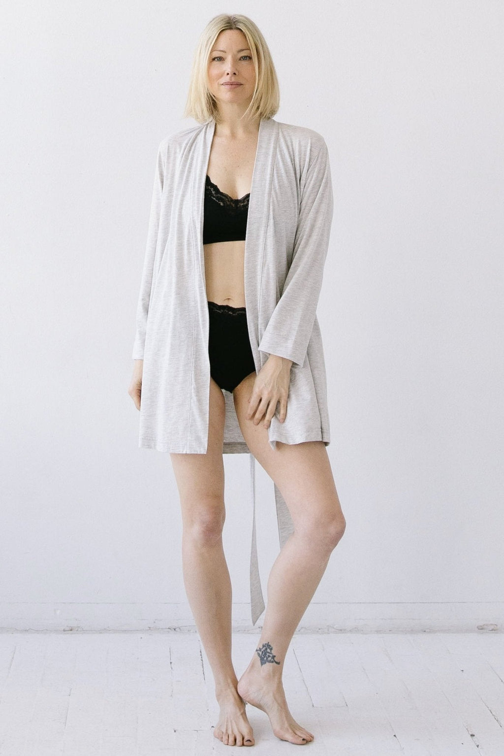 Short Travel Robe in Pima Cotton ROBES La Vie Bien Short Travel Robe in Pima Cotton