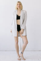 Short Travel Robe in Pima Cotton ROBES La Vie Bien Short Travel Robe in Pima Cotton