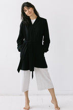 Short Travel Robe in Pima Cotton ROBES La Vie Bien Short Travel Robe in Pima Cotton