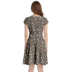 Shrooms Short Sleeve Casual A-Line Midi Dress by Printy6