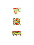 Shubh Labh, Swastik Sticker with Stone Work Mandir items La Vie Bien Shubh Labh, Swastik Sticker with Stone Work