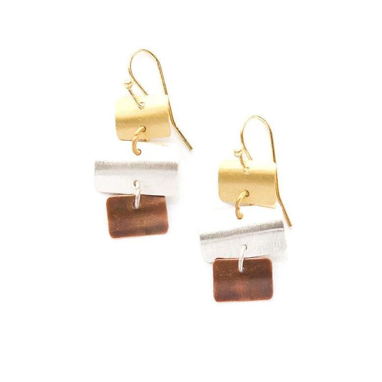 Shuffle Mixed Metal Earrings