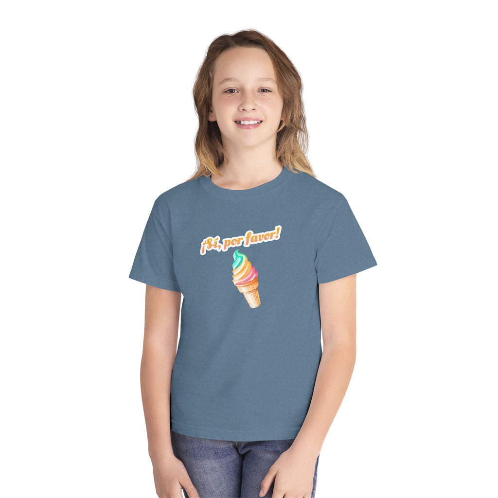 ¡Sí, por favor! Kids Rainbow Soft serve Ice Cream Graphic t-shirt Kids clothes La Vie Bien ¡Sí, por favor! Kids Rainbow Soft serve Ice Cream Graphic t-shirt