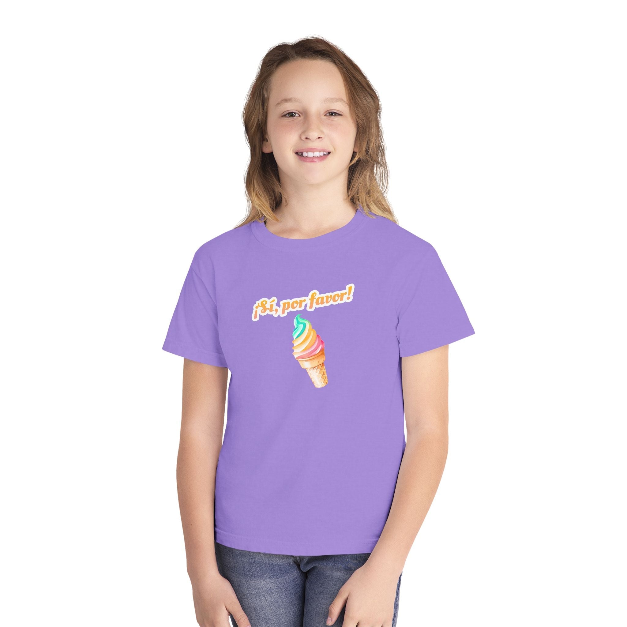 ¡Sí, por favor! Kids Rainbow Soft serve Ice Cream Graphic t-shirt Kids clothes La Vie Bien ¡Sí, por favor! Kids Rainbow Soft serve Ice Cream Graphic t-shirt